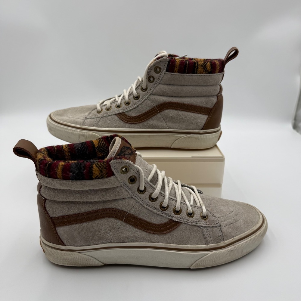 Vans Sk8-Hi MTE Tan Brown Suede High Top Sneakers Mens 8.5 Scotchgard